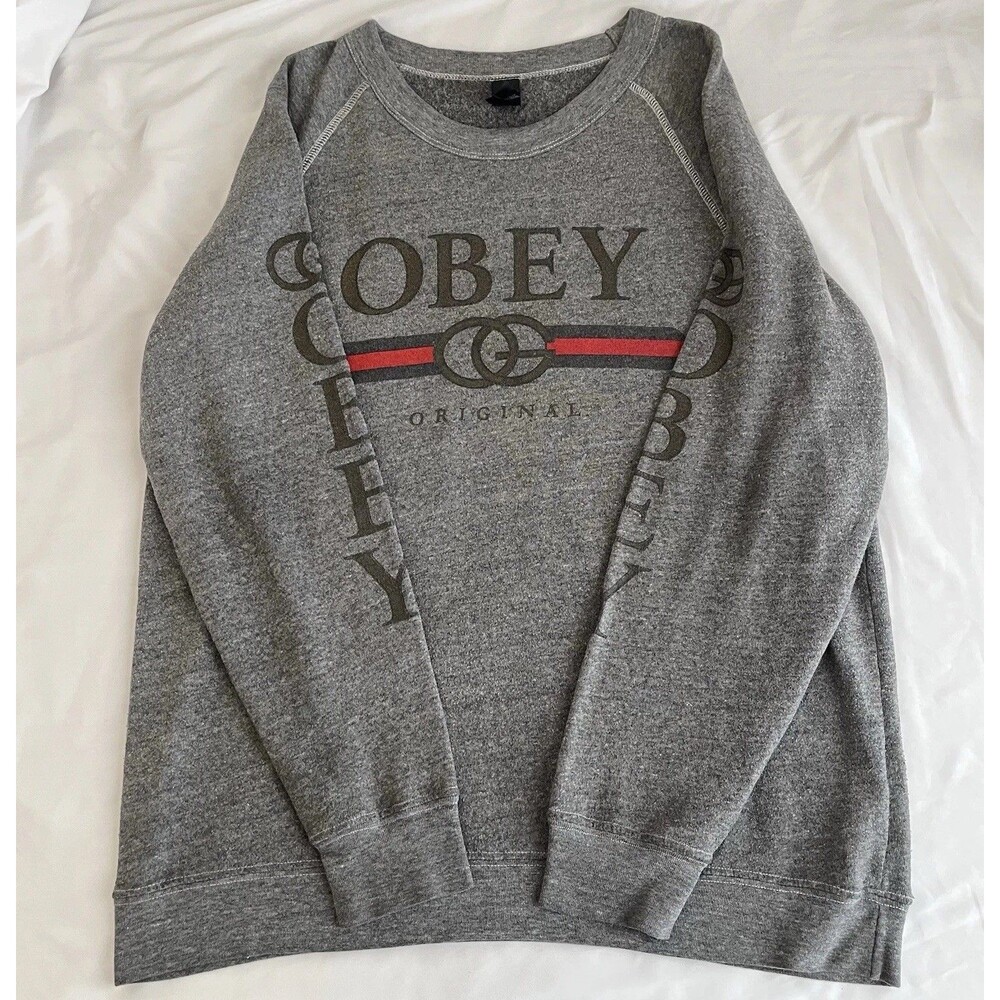 Rare Obey Worldwide Box Logo Hoodie Vintage Sweatshirt Size XL Limited